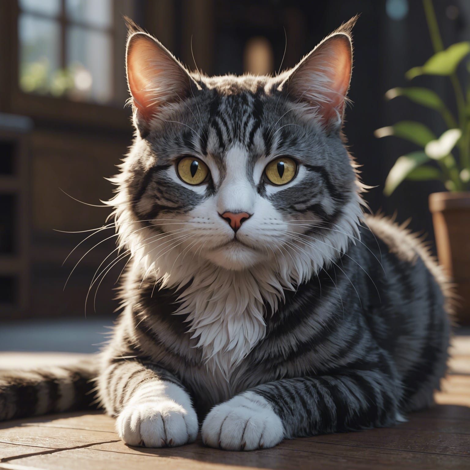 Anime Cat in 3D with Vray Tracing