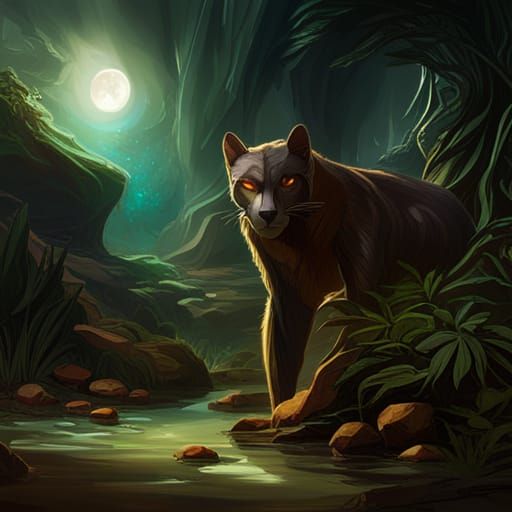 Bagheera Dark Fantasy Concept Art in 8k