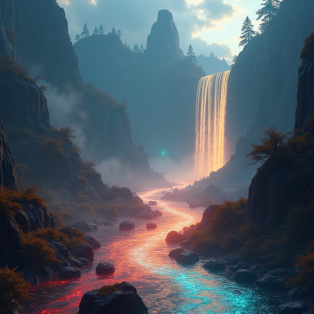 Fuel Rivers in Automotopia: A Matte Painting