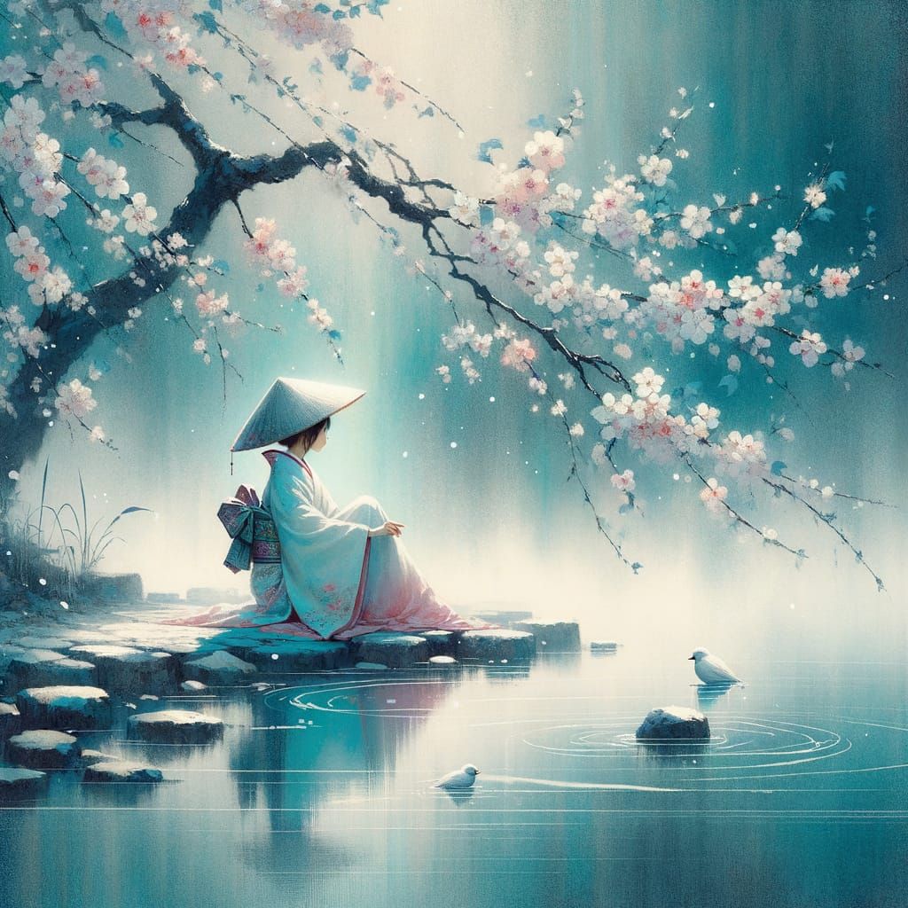 Cherry Blossom Reflection