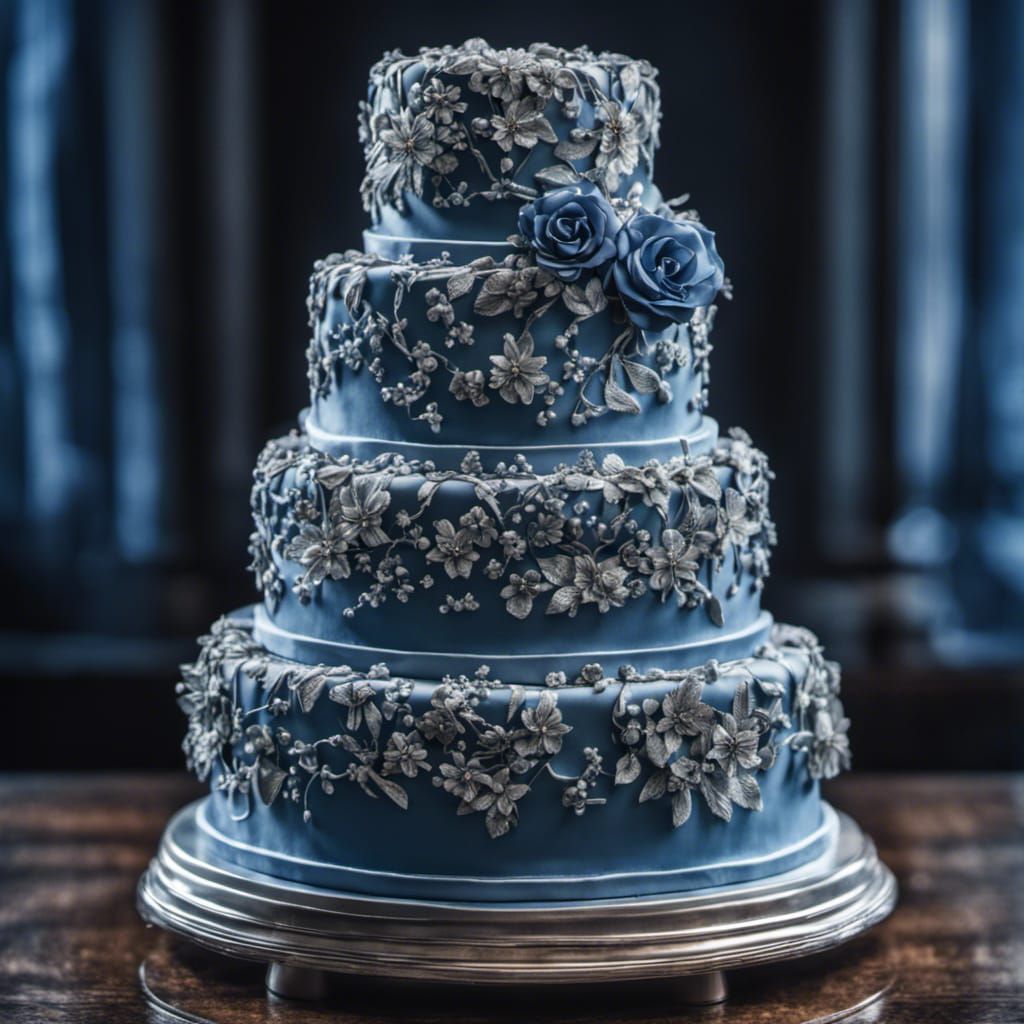 Blue wedding cake