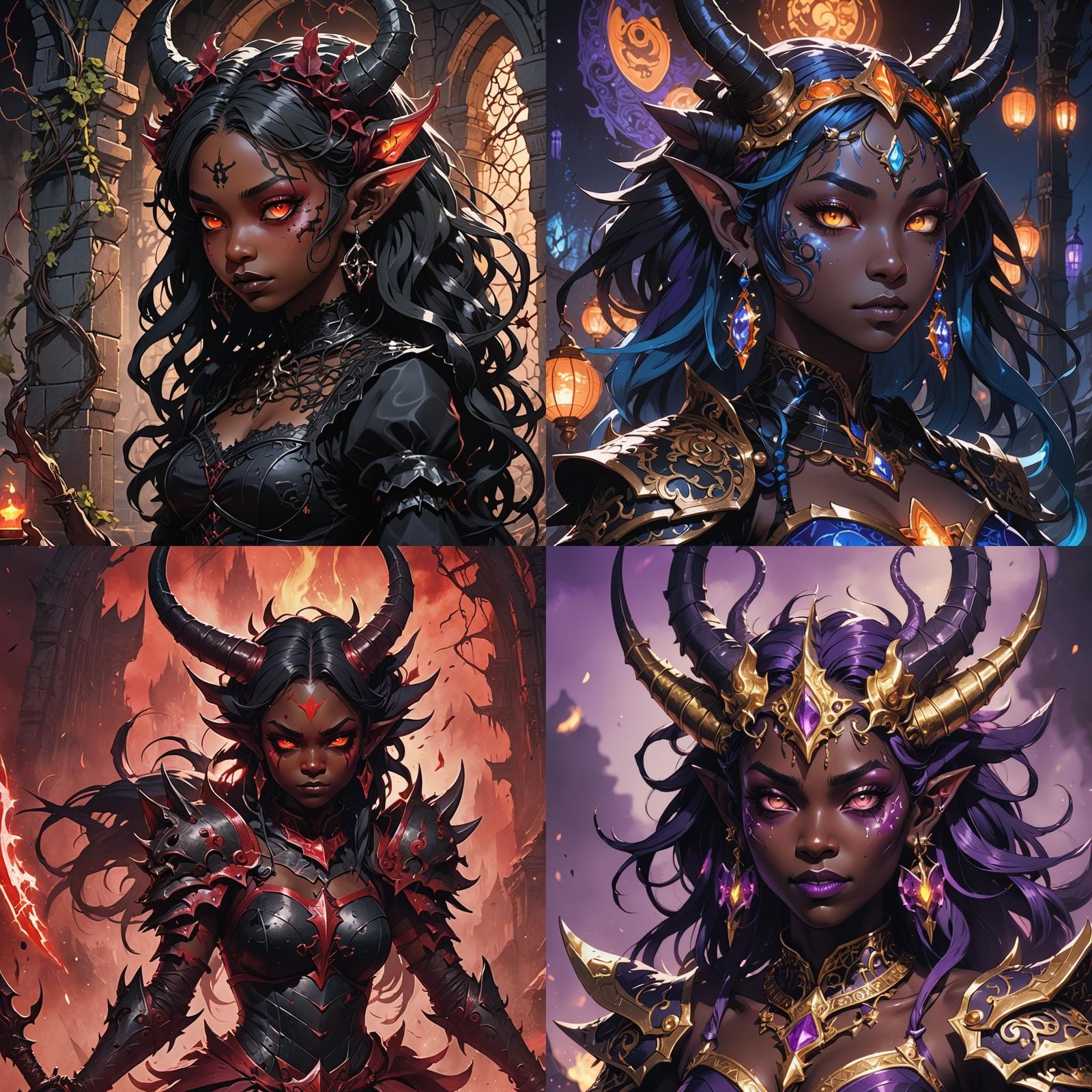 Teenage Demon Goblin Princess in Anime Style