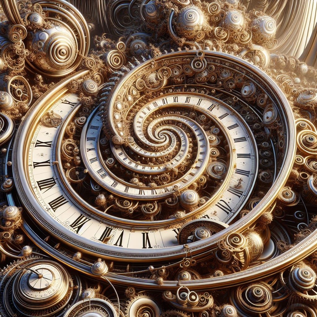 Time Spiral: Clockpunk Steampunk Engine in Renaissance Style
