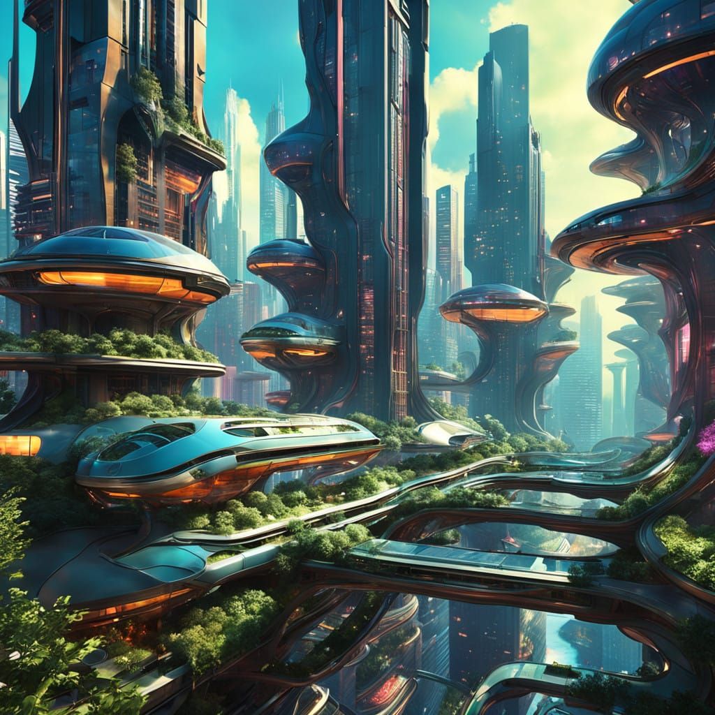 futuristic  solarpunk