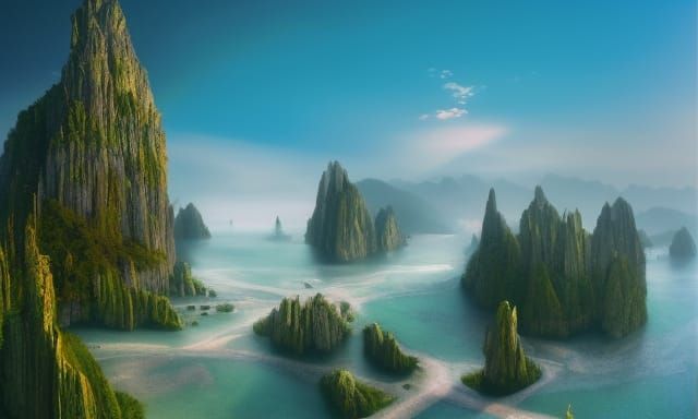 Halong Bay: A Digital Painting of Natural Wonders