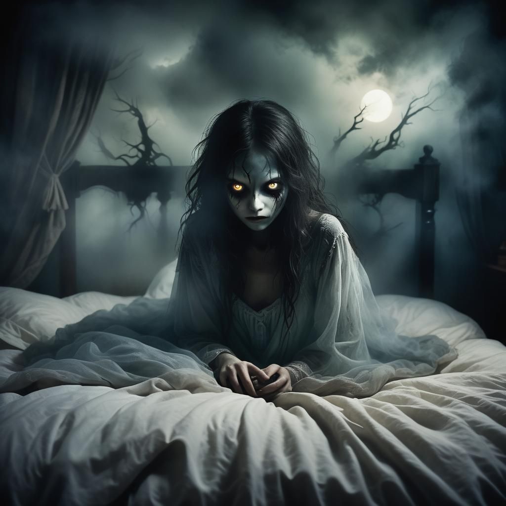 Ethereal Nightmare Creature in a Dark Dreamscape