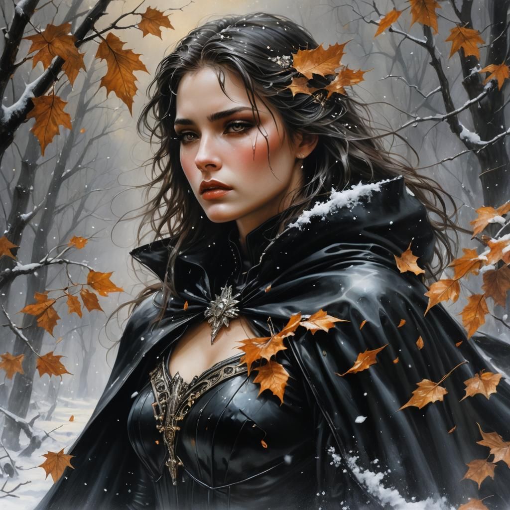 Ethereal Dark Fantasy Lady in Oil Painting