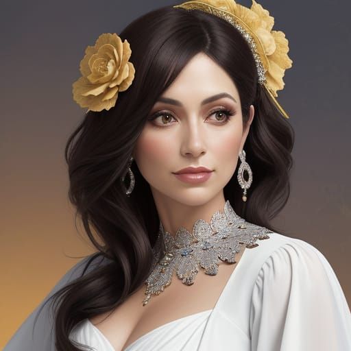 Renaissance Woman with Chalice in Rococo Style