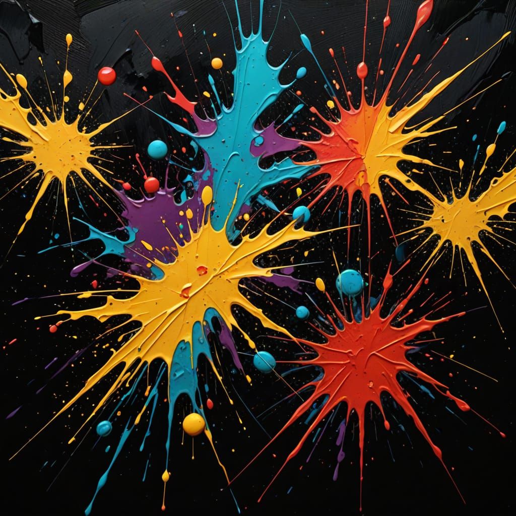 Abstract Expressionism with Vibrant Splatter Patterns