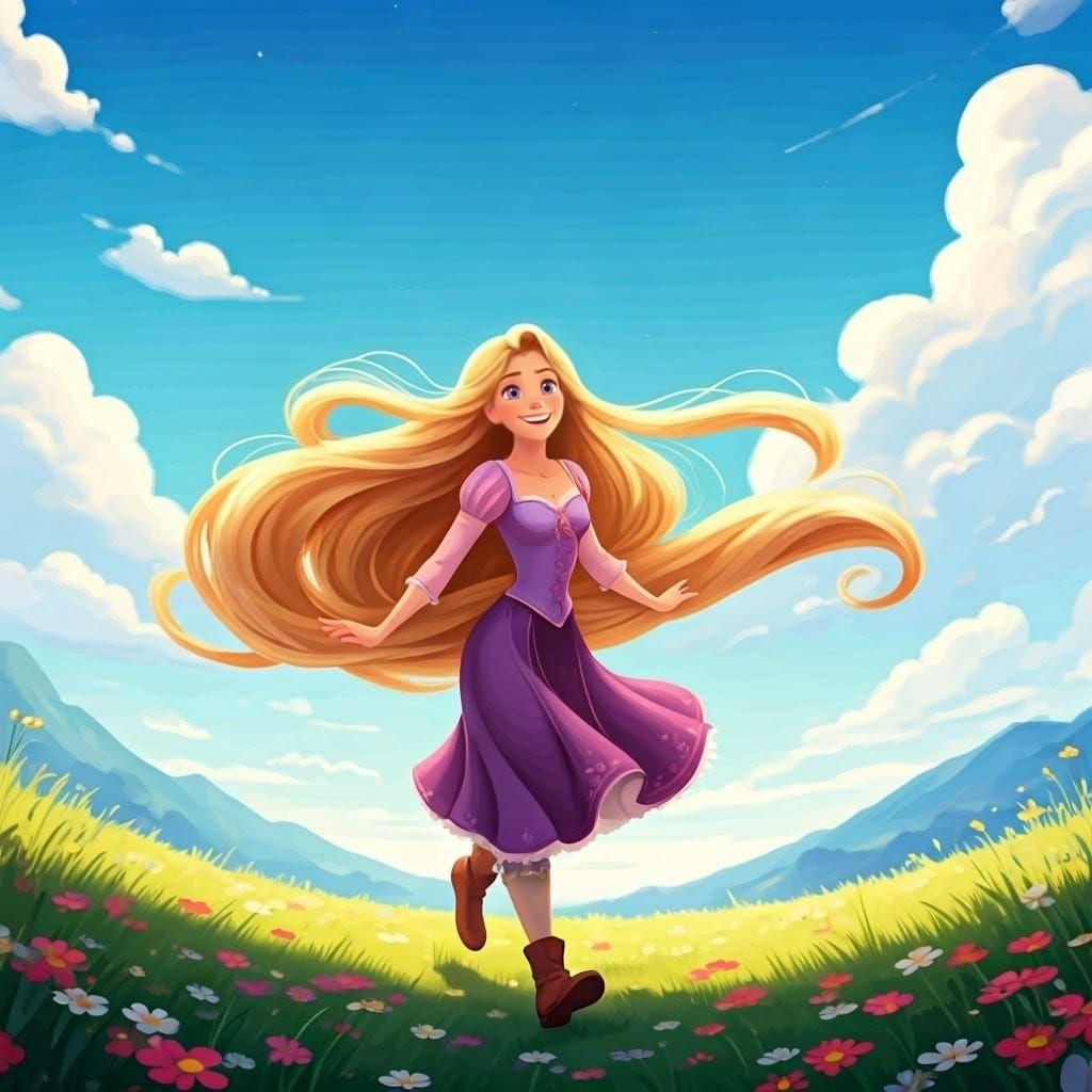 Rapunzel: Freedom with Wind in Her Hair