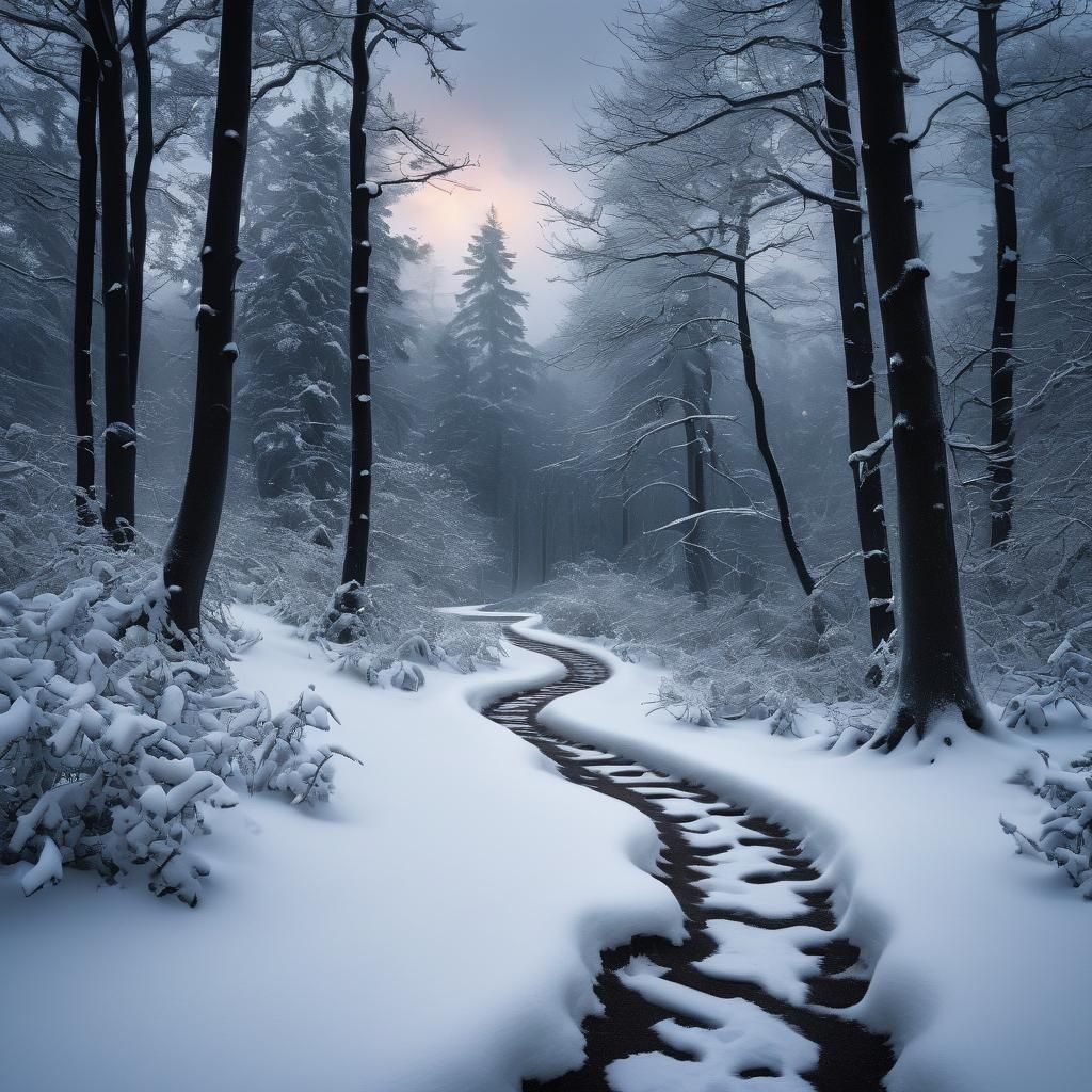 Footprints in Misty Forest: Cinematic Photography