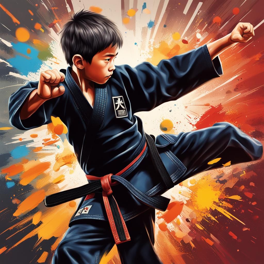 Hyperrealistic Martial Arts Black Belt Concept Art