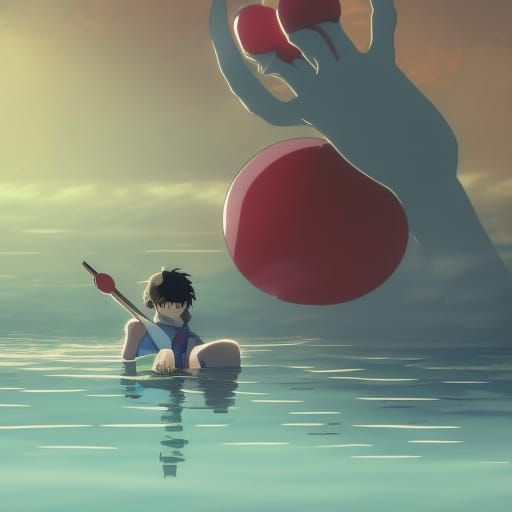 Intense Anime Scene: Man Attacks Drowning Clown