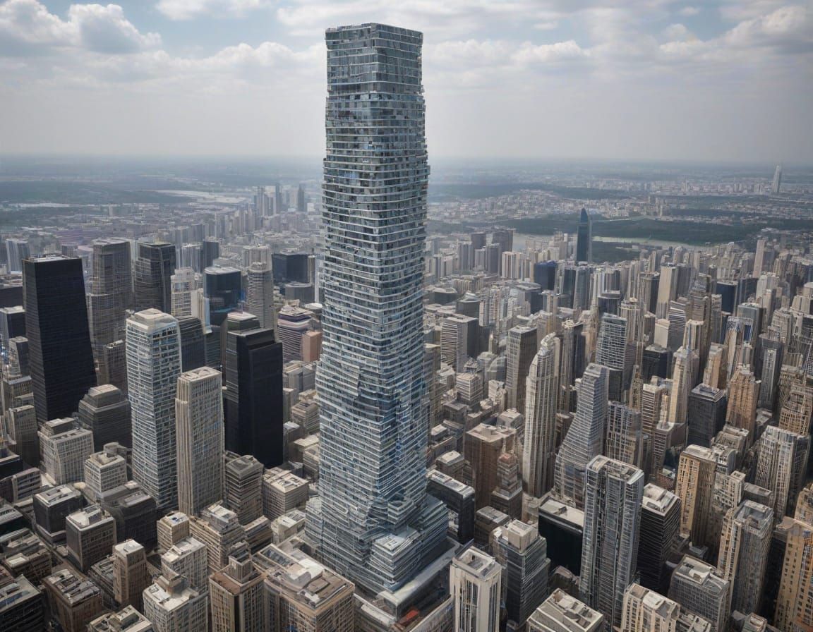 Surreal Tower of Office Supplies Rises into the Sky