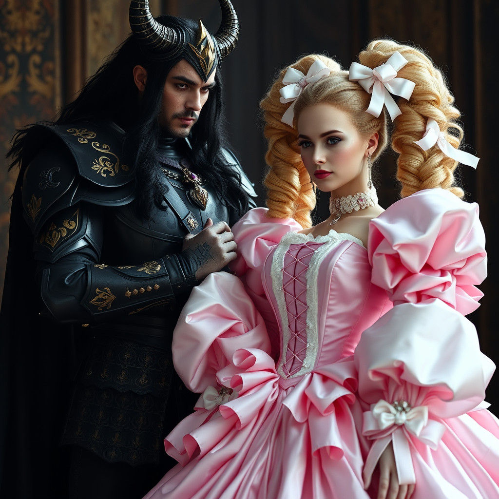 Demon King Buttons Sissy Bride's Wedding Dress