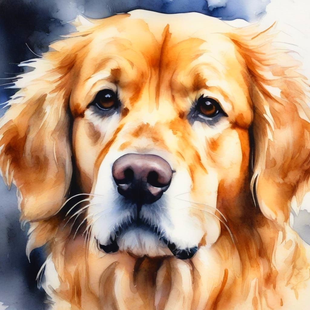Golden Retriever in Ethereal Watercolor