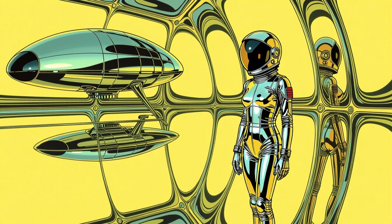 Alien Abduction in Surreal Chromatic Style