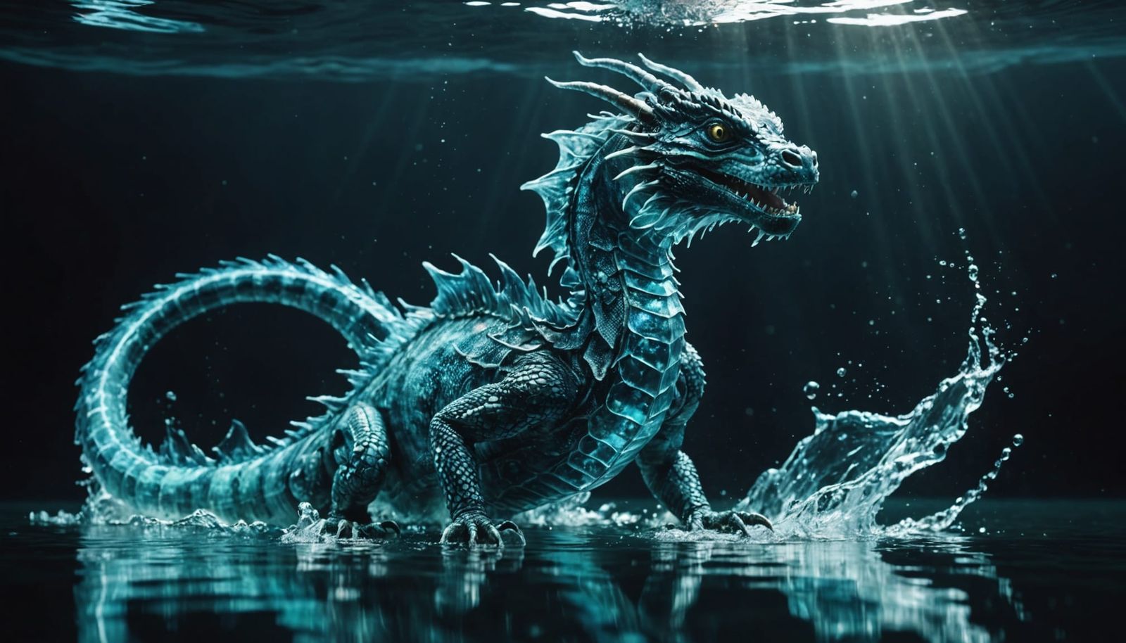 Crystal Water Dragon in Dynamic Underwater Style