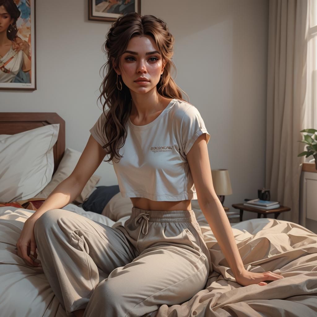 Aesthetic Bedroom Portrait with Volumetric Lighting