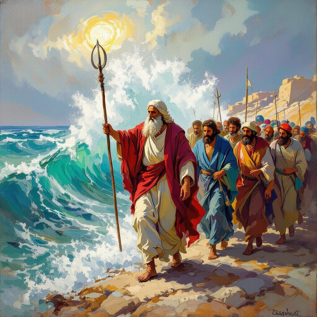 Moses Leads Israelites Across the Red Sea