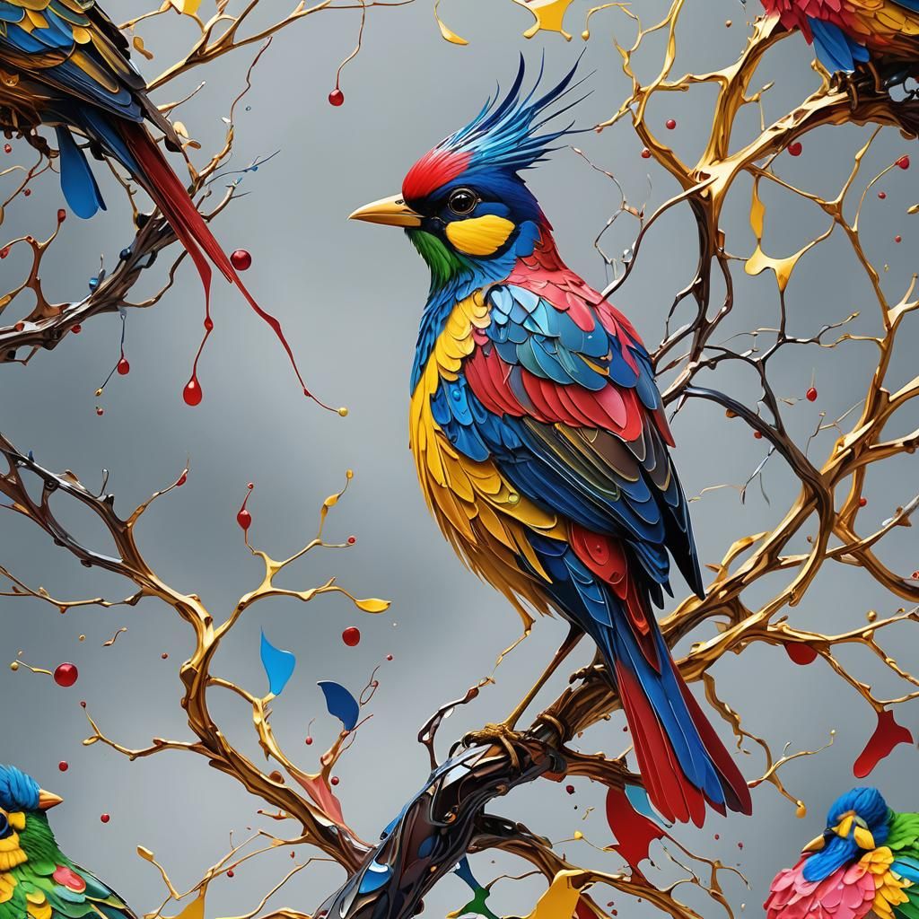 Dream Bird Portrait in Vibrant Colors