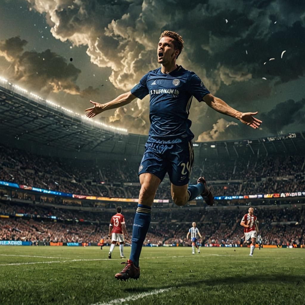 Cole Palmer's Equalizer: Illustrate Cole Palmer scoring the ...