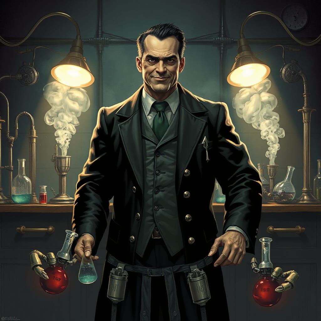 The Sentimental Surgeon in Dimly Lit Laboratory