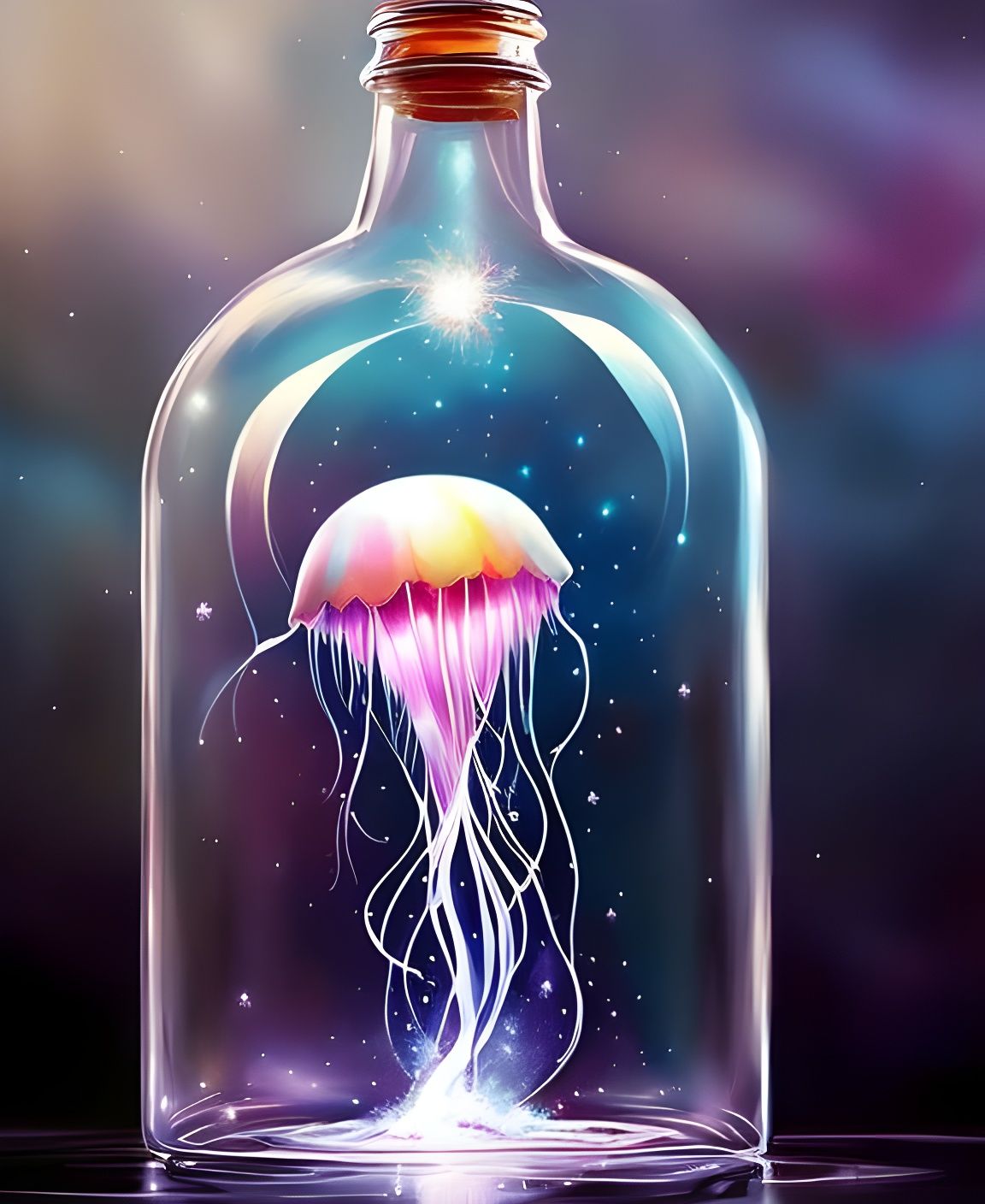 Electric Jellyfish in a Bottle: Airbrush Speedpainting