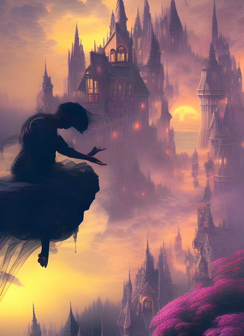 AI Malfunction in Ethereal Fantasy Kingdom: Digital Matte Pa...