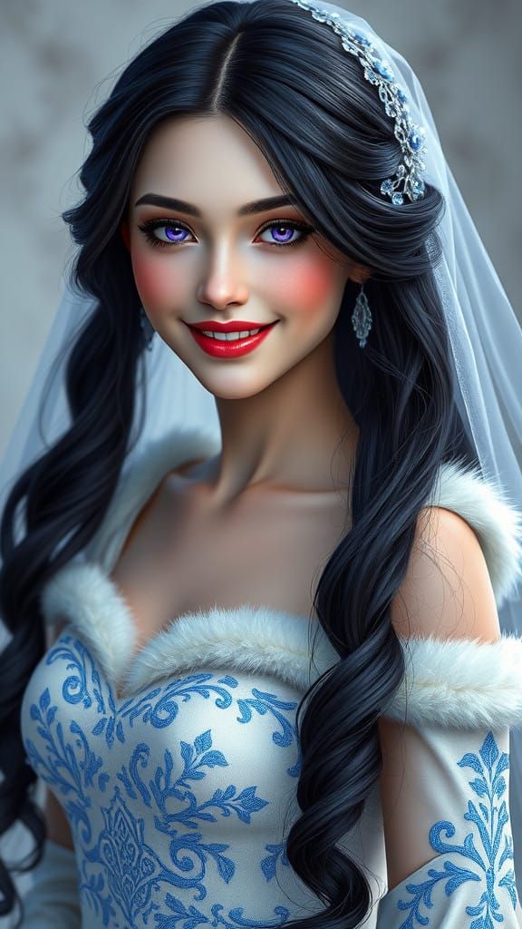 Enchanting Fantasy Bride in Medieval-Inspired Wedding Attire