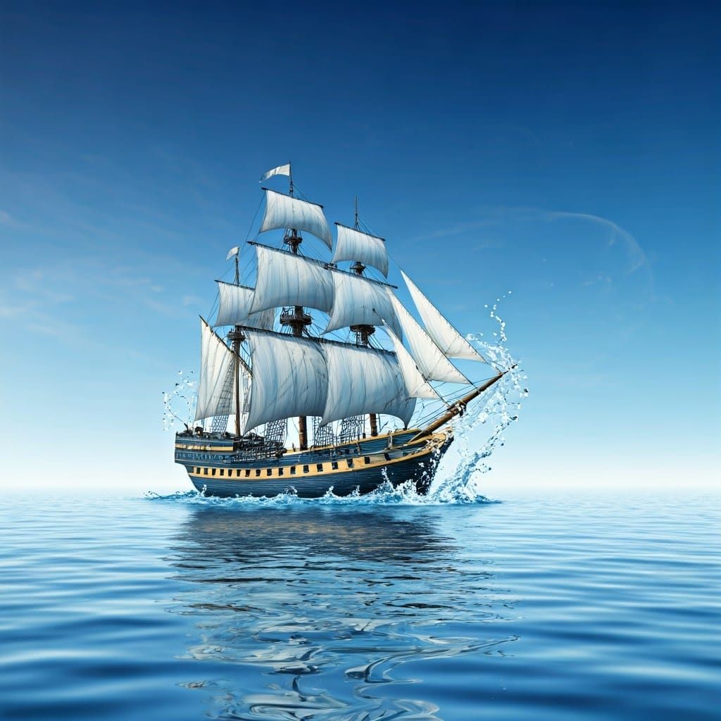 A twisting, floating water made sculpture of royal Ship made...