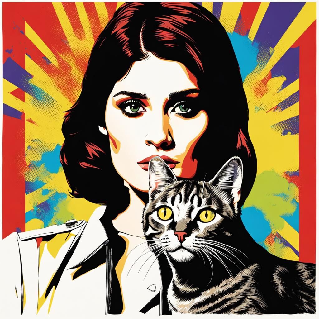 Hunter with Cat Eyes in Pop Art Style