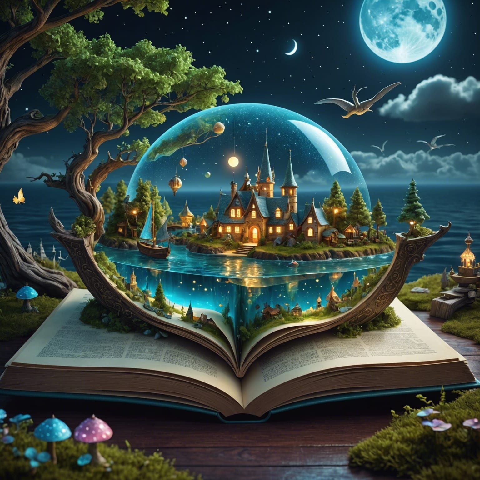 A fantasy whimsical 3D creation of a luminous Graceful Fairy...