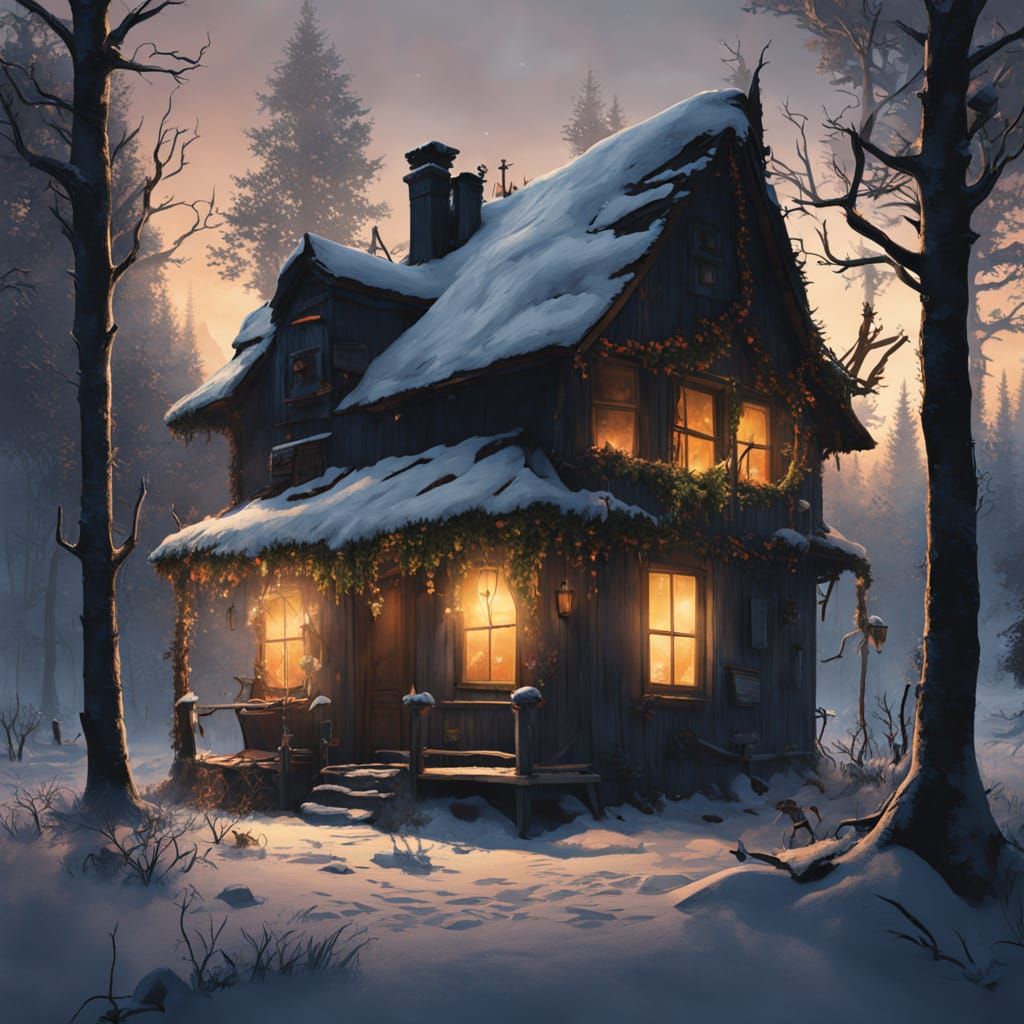 Enchanted Amber Cottage Amidst Ancient Trees