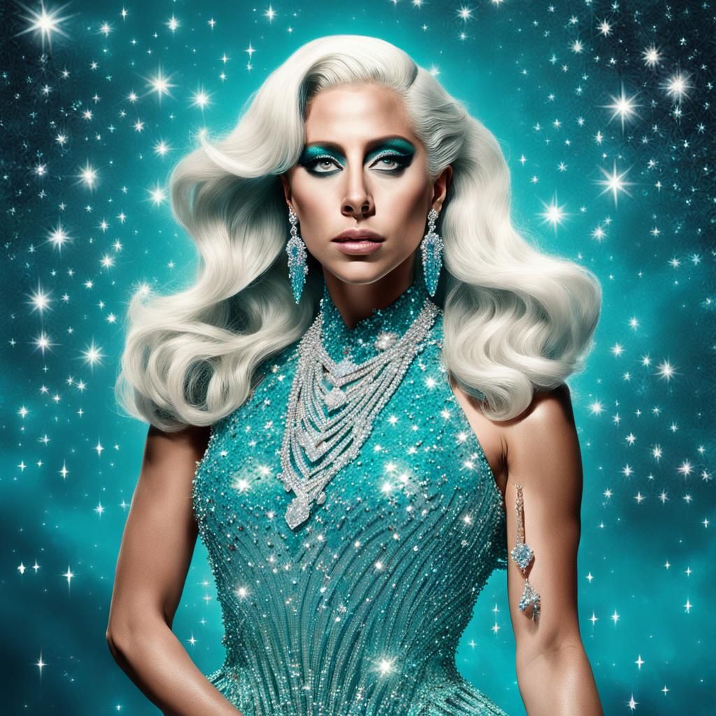 Lady Gaga in Sparkling Swarovski Crystal Dress