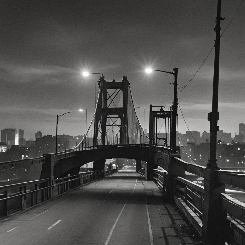 Dramatic Film Noir Bridge Scene