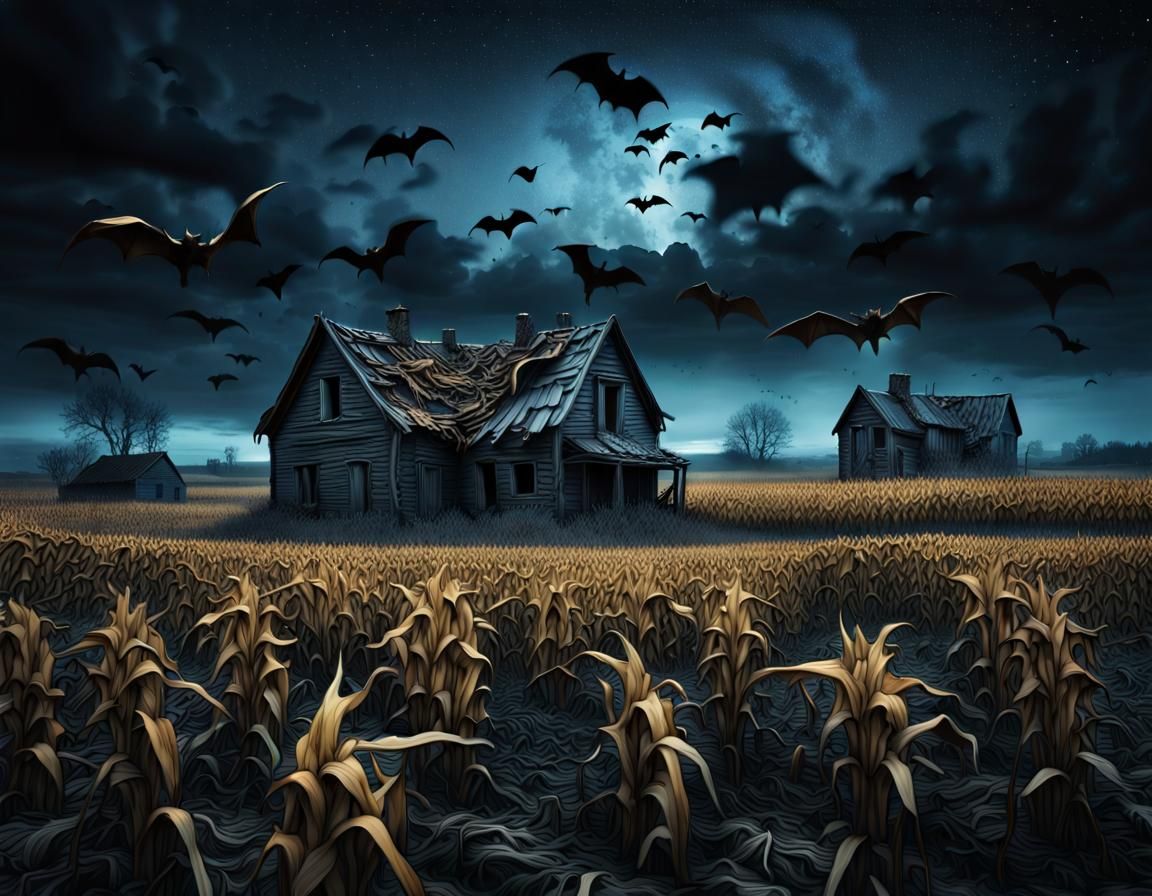 Creepy Cornfield Landscape by Chausheva & Dore