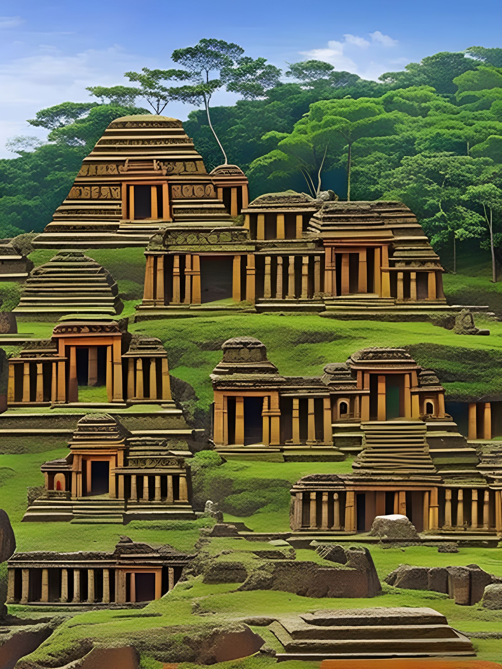 Fantasy Jungle Ruins at Archaeological Dig Site