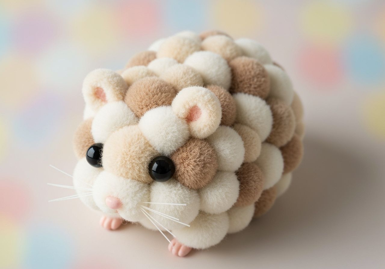 Close-up of a Pom Pom Hamster in Studio Setting