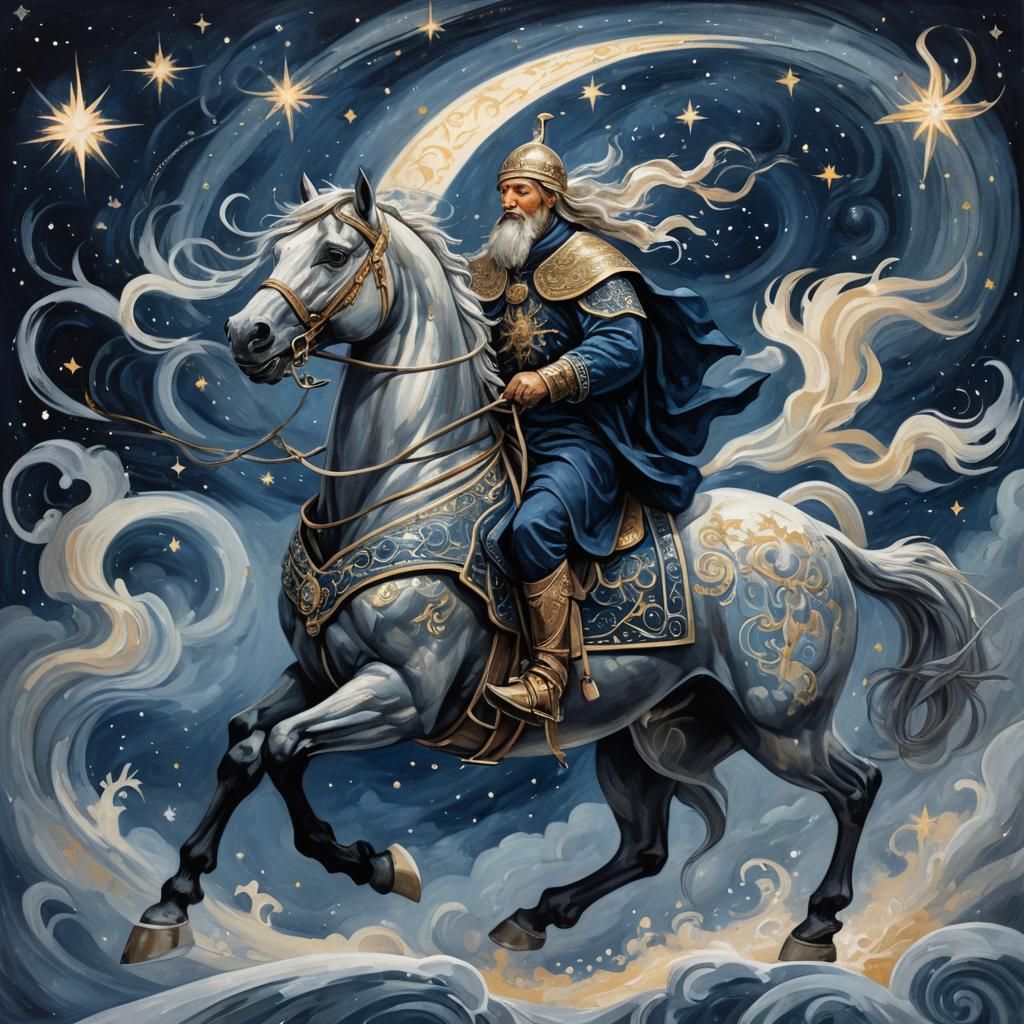 Chumak on Celestial Horse: Slavic Mythological Art