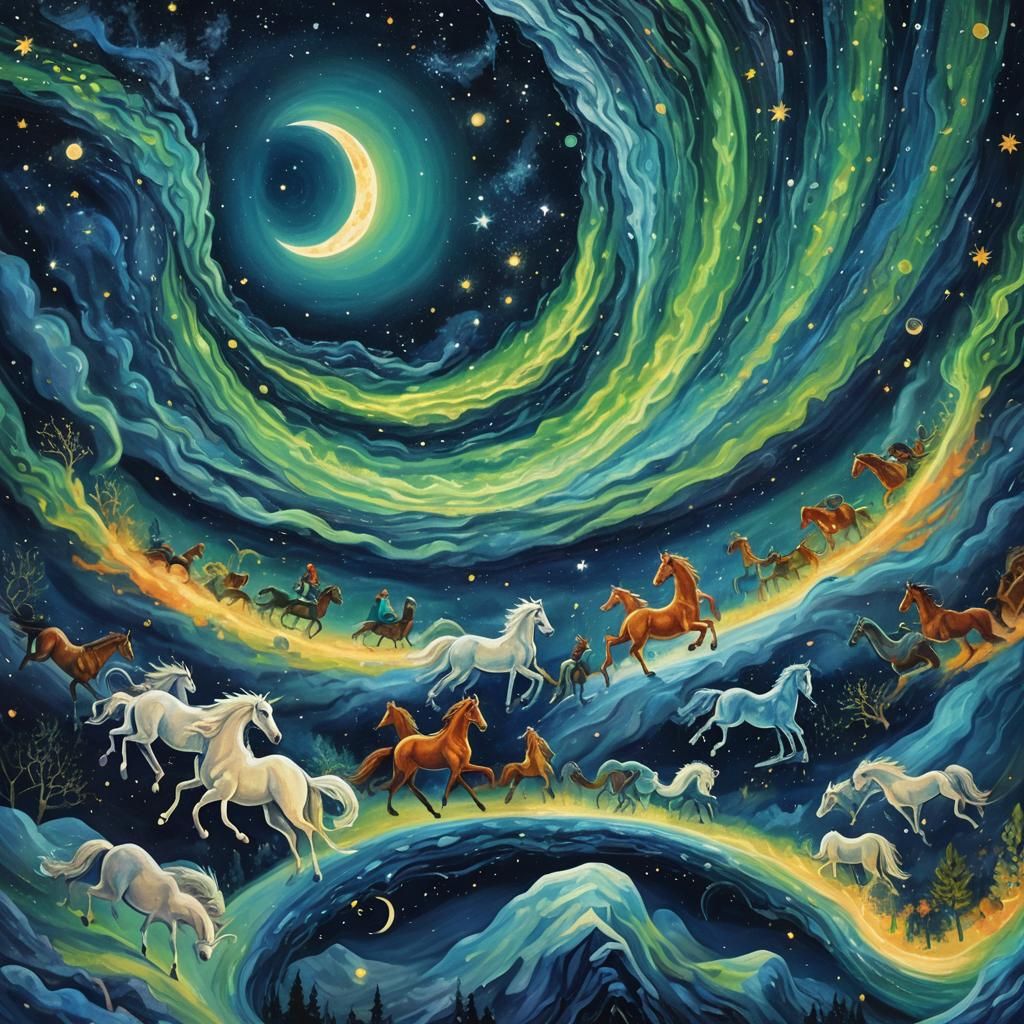 Cosmic Slavic Folklore Art: Chumaks and the Milky Way