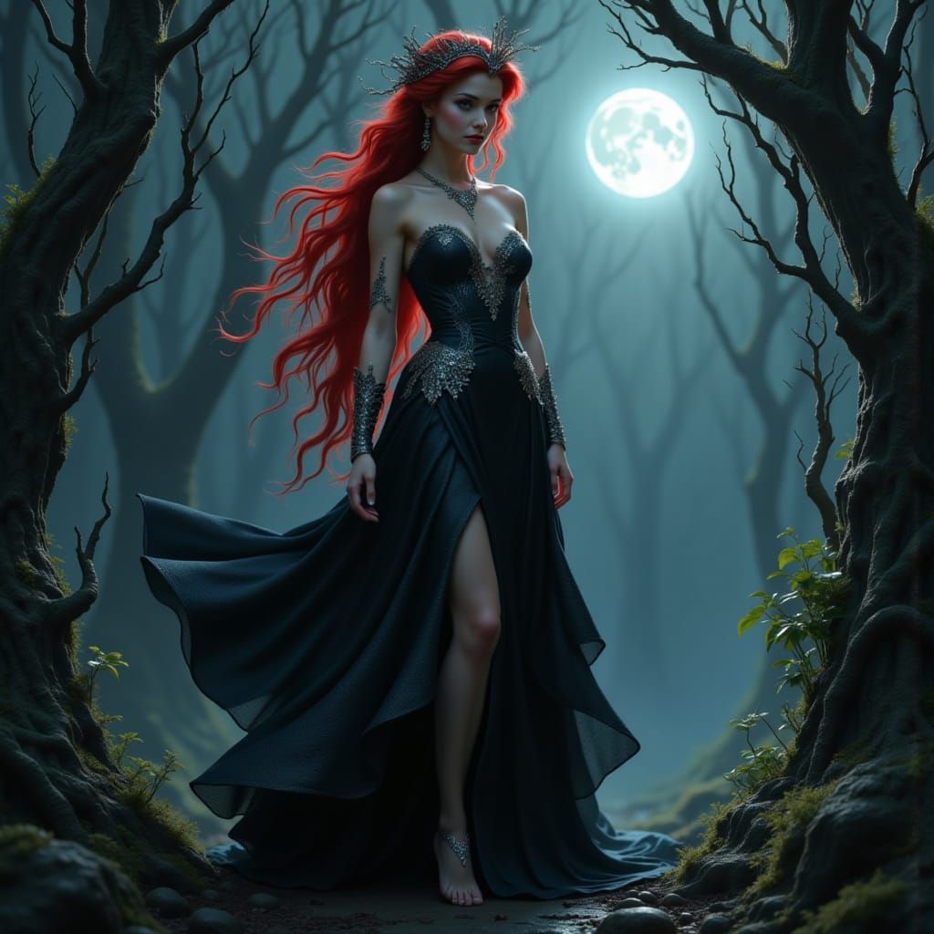 Gothic Princess in a Dark, Mystical Realm