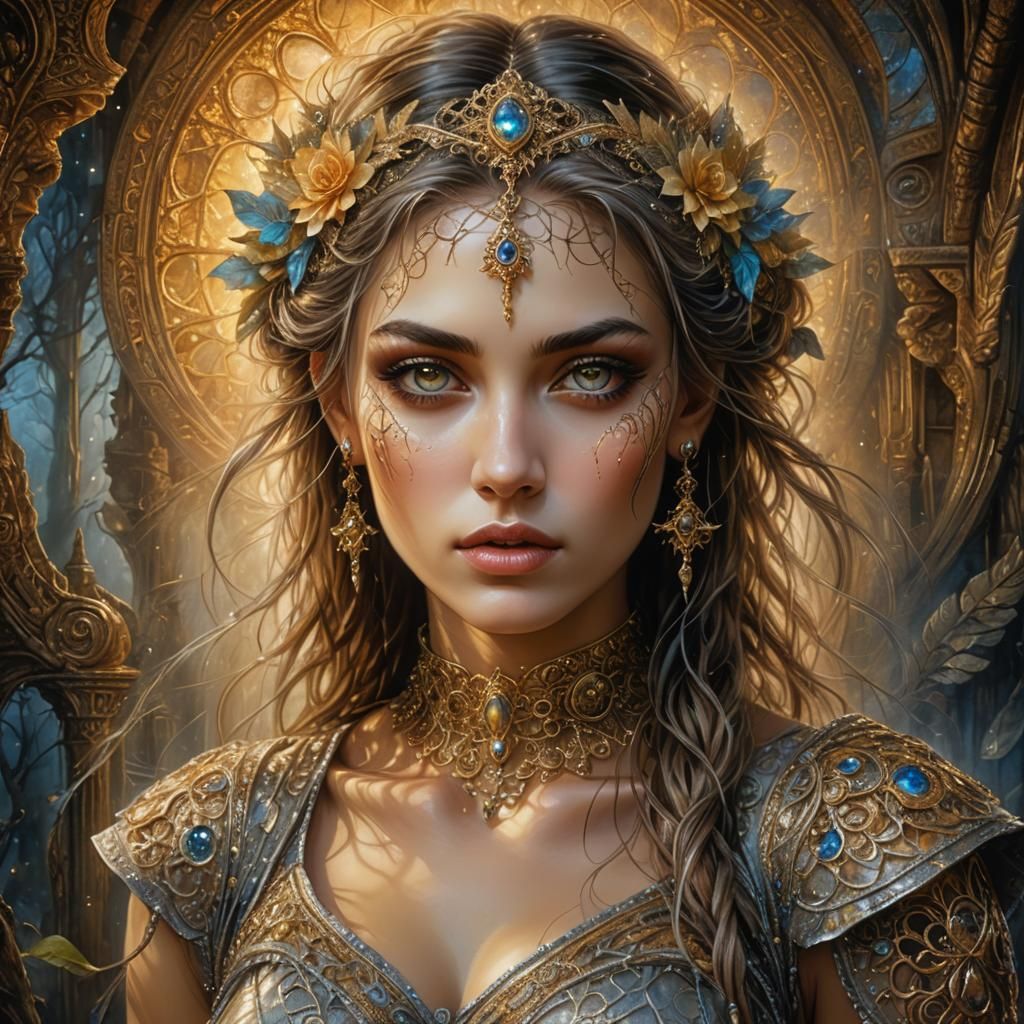 Fantasy Girl Portrait with Intricate Details