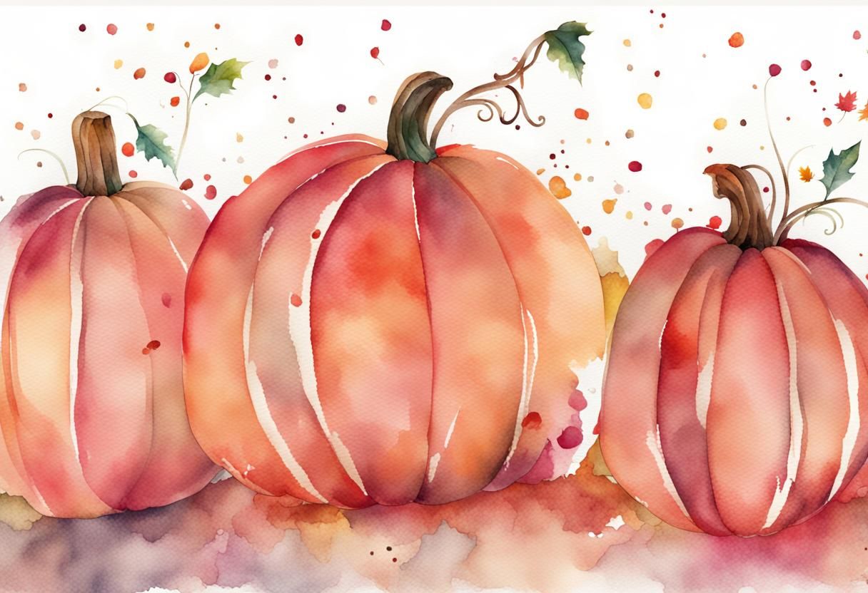 Colorful Watercolor Pumpkins in Fall Colors