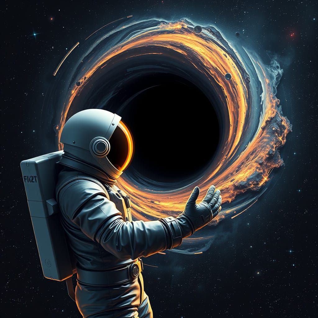 Astronaut in Futuristic, Cosmic Landscape