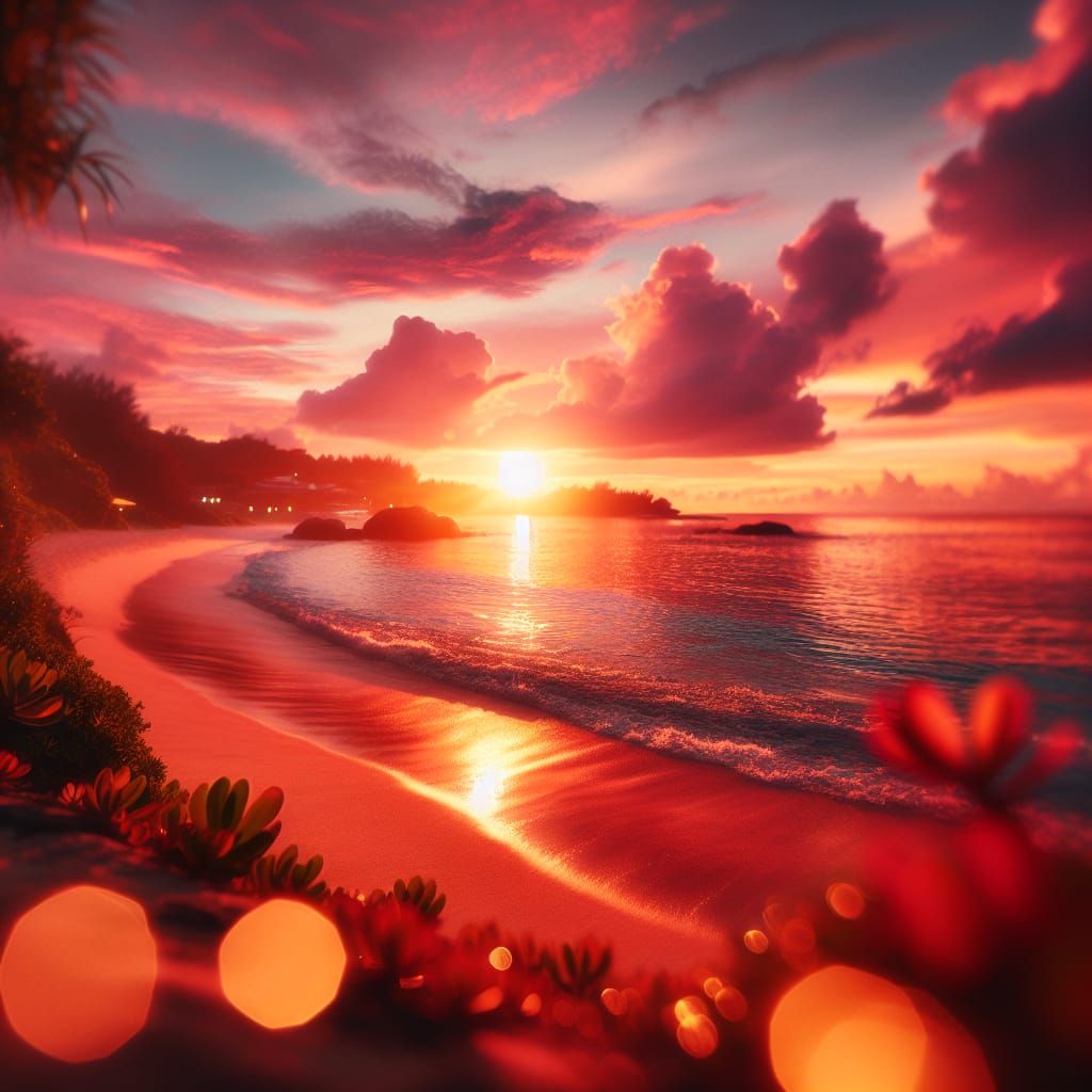 Dreamy Sunset Beach Photography with Bokeh Effect