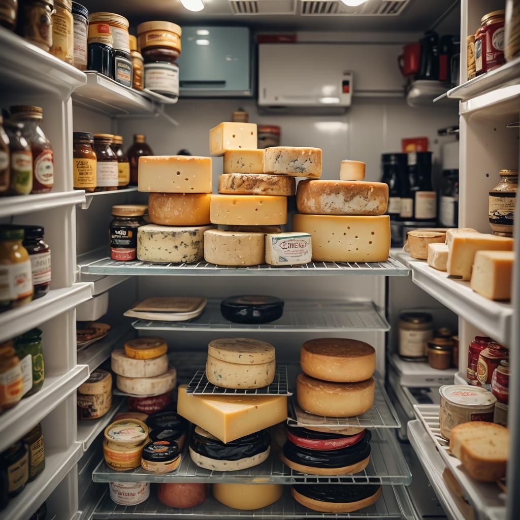 Professional Photography of Stinky Cheese Refrigerator