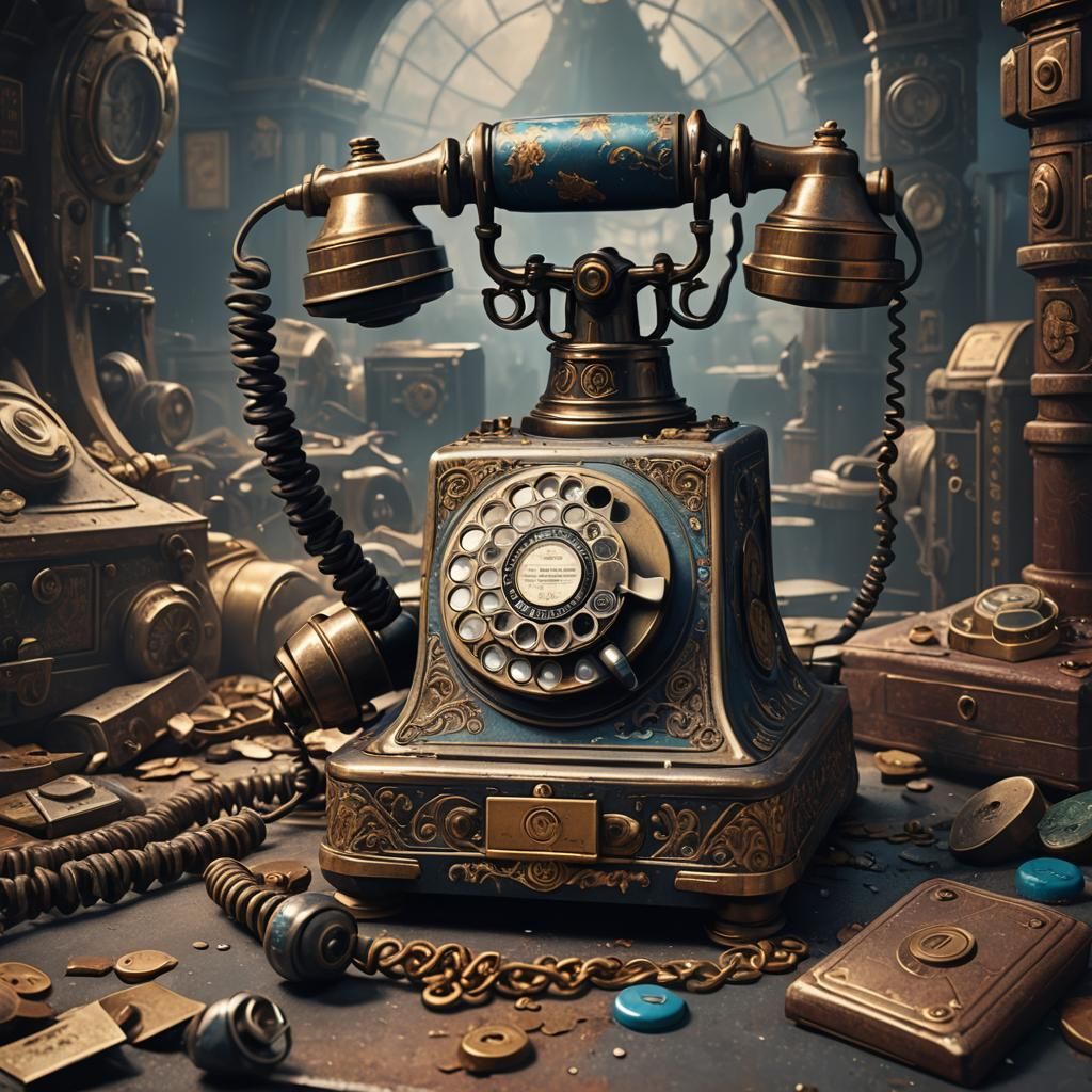 Detailed Rotary Phone Matte Painting