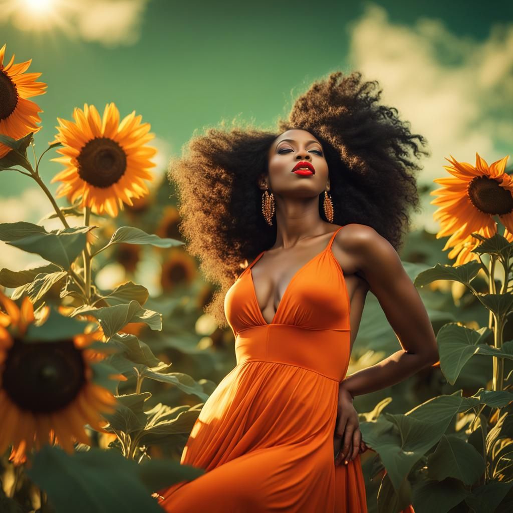 flowers & orange sundress
