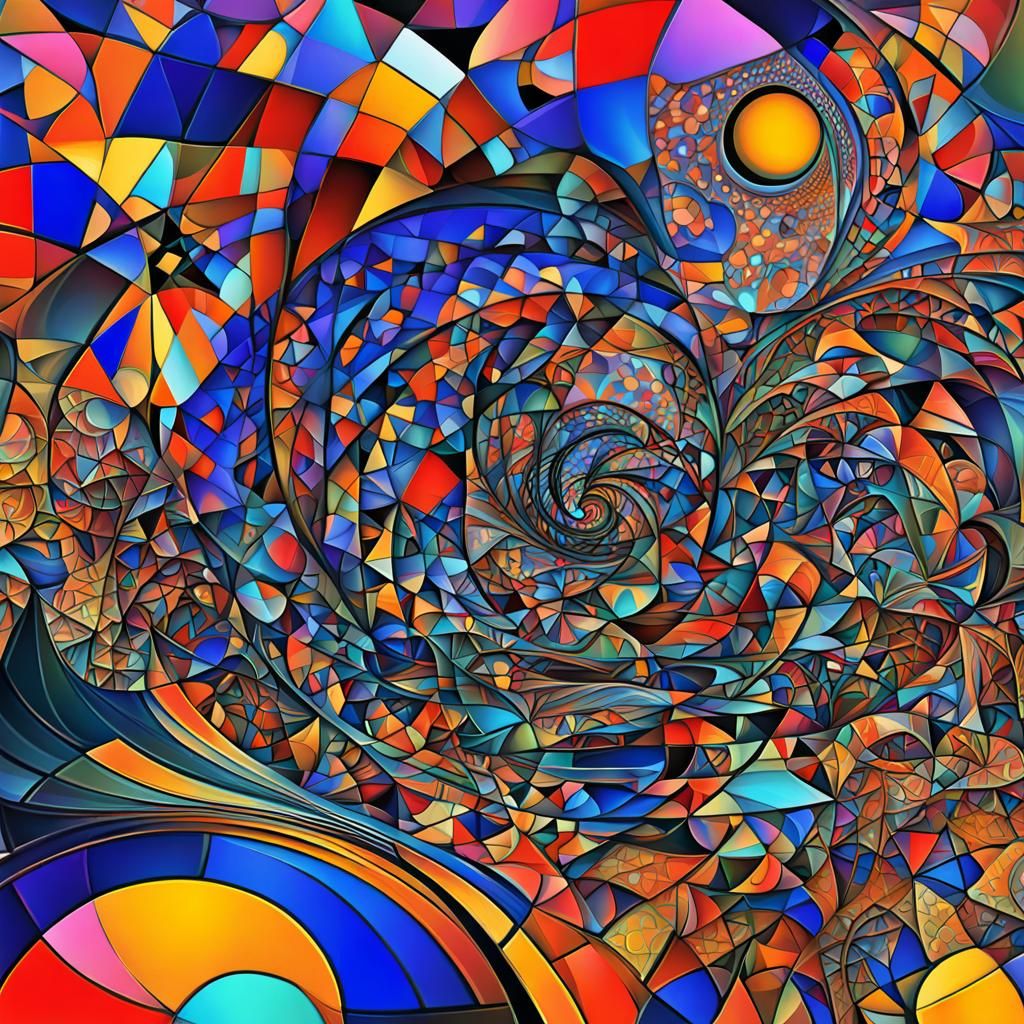 Geometric Fauvism in Cubist Art Deco Style